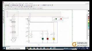 Simulation d’un démarrage direct un sens de marche d’un moteur triphasé sur logiciel CADe SIMU [upl. by Rekoob]