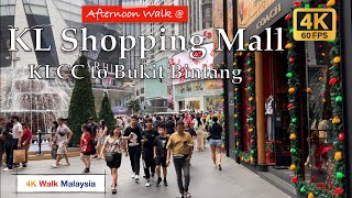 4K HDR Afternoon Walk at Kuala Lumpur Shopping Mall  KLCC to Bukit Bintang  November 2023 [upl. by Navad727]