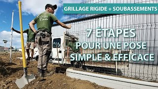 TUTO  Comment poser du grillage rigide avec soubassements béton amp poteaux à clips JARDIPREMIUM [upl. by Genesia]