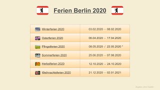 Ferien Berlin 2020 [upl. by Llerahs]