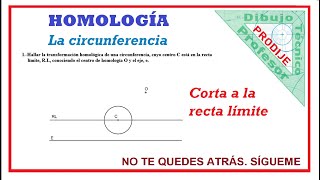 Homología 1 CIRCUNFERENCIA QUE CORTA A LA RECTA LÍMITE RL Resultado una hipérbola [upl. by Emiaj]