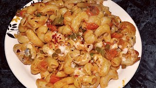 Indian style easy macaroni pasta l आसान मैक्रोनी नाश्ता। Cook with Nisha [upl. by Tikna]