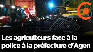 REPLAY  Les agriculteurs face aux forces de lordre devant la préfecture dAgen 47 [upl. by Everest986]