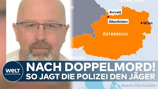 ÖSTERREICH quotHubschrauber und Drohnenquot Polizei jagt mutmaßlichen Doppelmörder Roland D [upl. by Glennon]