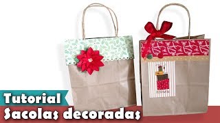 DIY EmbrulhoSacola de Natal [upl. by Aleakam]