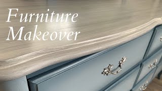 Chalk Paint Furniture Makeover  Blending Technique  Shading  Whitewash [upl. by Risa319]