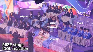 RIIZE stage Boom Boom Bass IDOL Reaction TWS tripleS QWER BIBI YOUNGJI 241130 MMA [upl. by Prochoras]