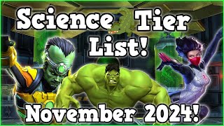 Science Tier List Updated November 2024  Marvel Contest of Champions [upl. by Ennairrac]