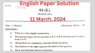 March 2024 English Paper Solution  11th March2024  Class 10 English paper Answer Key Board Gseb [upl. by Stempien]