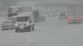 First Atmosphere River Blizzard hit Weed CA Heavy Snowfall Closed I5 [upl. by Nnaik]