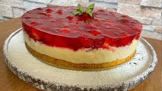 Schneller Erdbeerkuchen mit Vanille Pudding  Schnell und Lecker Backen [upl. by Aicelav]