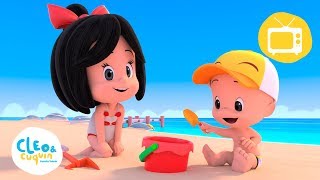 Un Día en la Playa Nuevos episodios y canciones infantiles de Cleo y Cuquín  Familia Telerín [upl. by Lang]