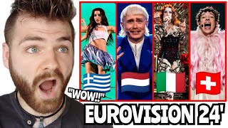 Netherlands 🇳🇱 amp Greece 🇬🇷 amp Italy 🇮🇹 amp Switzerland 🇨🇭  Grand Final  Eurovision 2024 REACTION [upl. by Nnasor303]