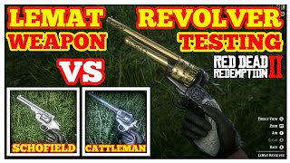 LEMAT REVOLVER WEAPON TESTING VS THE SCHOFIELD AND CATTLEMAN REVOLVERS Red Dead Online [upl. by Yesnik]