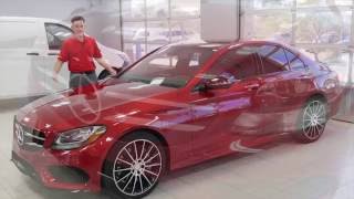 The designo Cardinal Red Metallic 2016 MercedesBenz CClass C300 from Mercedes Benz of Arrowhead [upl. by Leirum]