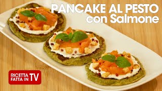 PANCAKE AL PESTO CON SALMONE di Benedetta Rossi  Ricetta TV Fatto in Casa per Voi [upl. by Torre836]