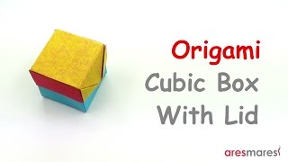 Origami Cubic Box with Lid easy  modular [upl. by Baniaz]