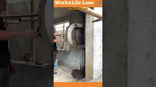 Using a concrete cutting machine with a guide system for precise window expansion [upl. by Anaoy]