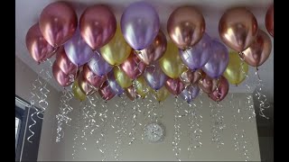 Easiest way to put balloons in the ceiling  without helium [upl. by Hluchy]