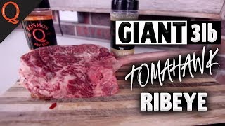 How to cook a GIANT Tomahawk Ribeye Steak Perfectly  Reverse Searing a WAGYU STEAK [upl. by Rosabel]