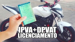 QUANTO CUSTA O IPVA  LICENCIAMENTO DA HORNET [upl. by Eitsyrk]