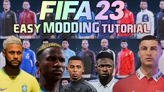 HOW TO INSTALL MODS ON FIFA23  QUICK amp EASY TUTORIAL Gameplay  Facepacks  Kits etc [upl. by Sprague]