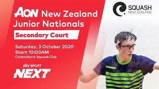 Day 2  Court 2  Aon New Zealand Junior Squash Nationals [upl. by Imelda]