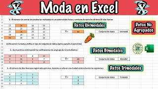 Cómo Calcular la Moda en Excel  Datos Unimodales Bimodales y Trimodales [upl. by Orrin]