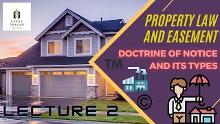 Property Law and Easement Doctrine of Notice Section 3 Transfer of property Act Types of Notice [upl. by Plume]