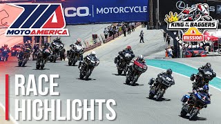 MotoAmerica Mission King of the Baggers Race Highlights at Laguna Seca 2022 [upl. by Ahsito696]