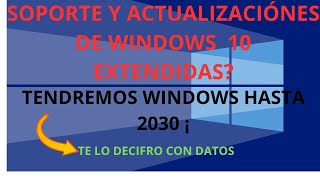 SOPORTE EXTENDIDO PARA WINDOWS 10 HASTA 2028 [upl. by Lecrad]