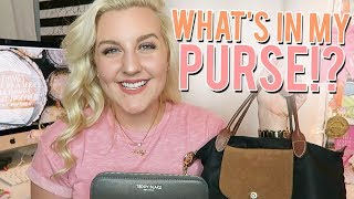 WHATS IN MY PURSE Small LONGCHAMP Le Pliage amp Teddy Blake Wallet  Kellyprepster [upl. by Aborn374]