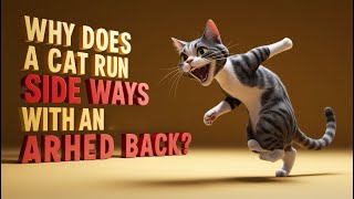 Why does a cat run sideways with an arched back [upl. by Ania]