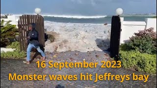 Monster waves hit the south coast video as surge hit Jeffreys and Ashton bay 16 September 2023 [upl. by Makell236]