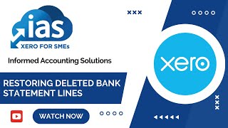 Xero Tips  Restoring Deleted Bank Statement Lines [upl. by Renferd]