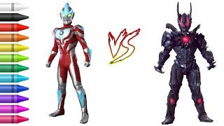 MEWARNAI ULTRAMAN GINGA VS DARK LUGIEL [upl. by Yniattirb654]