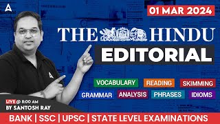 The Hindu Editorial Analysis  The Hindu Vocabulary by Santosh Ray  Vocabulary for Bank amp SSC Exams [upl. by Iams]