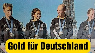 Deutsche TriathlonMixed Staffel holt gold in Paris olympische sommerspiele 2024 [upl. by Rector558]