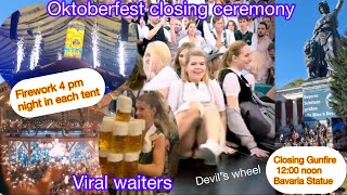 oktoberfest closing ceremony at 1200 and at night 2200 fireworks [upl. by Hunger]