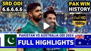 FullHighlightsPakistanVsAustralia3rdODIMatch2024PAKVSAUS [upl. by Isdnyl]