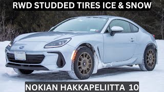 RWD Studded Tires Ice amp Snow  Nokian Hakkapeliitta 10 Review  Subaru BRZ Manual  4K [upl. by Nollek]