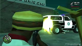 GTA San Andreas  Burgershot employee attacking Cluckin Bell Farm  Shootout with Police and Army [upl. by Aisital183]