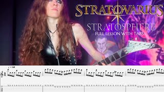 HOW TO PLAY quotStratospherequot by Stratovarius  Full Guitar Lesson with TABS [upl. by Gregoire]