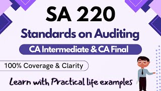 SA220 quotQuality control for an Audit of Financial Statementsquot in English  CA Inter amp Final [upl. by Adnuahs]