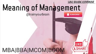 Management meaning definition examples Business environment mba bcom bba ignou📝✅ [upl. by Akaenahs]