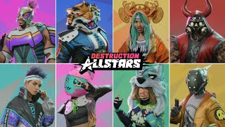 Destruction AllStars  All Characters Skins Vehicles Emotes amp Shouts [upl. by Orapma]