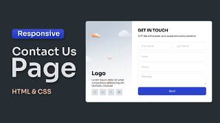 Responsive Contact Us Page in HTML and CSS  Source Code [upl. by Gyimah]