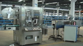 shrink sleeve label machine for drinking bottles milk cups high speed shrinkage labeler equipments [upl. by Orvah]