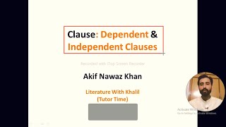 Lec 38  What is a clause Dependent and Independent Clauses  English Grammar  Tutor Time [upl. by Wickman821]