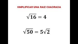 Simplificar una raíz cuadrada [upl. by Targett840]